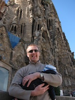 Doug and Will on location at la Sagrada Familia in 2009